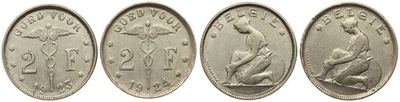 Belgium - 2 Francs 1923, 1924 - Dutch tekst - Image 1 of 3