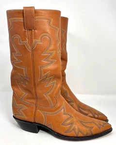 Vintage Champion Attitude CABOOTS Handgefertigte Cowboystiefel Herren Größe 10,5 Braun - Bild 1 von 12