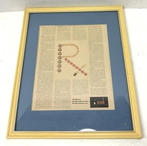 Vintage 1955 Upjohn Co. Pharmaceuticals Medicine Framed Print Ad Kalamazoo MI - Picture 1 of 8