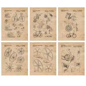 Classic Racing Bicycle Patent Prints 6 (8x10) for Home Work Campagnolo Office - Picture 1 of 12