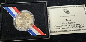 2013-D 5-Star Generals Uncirculated Half Dollar US Mint Coin Box & COA - Picture 1 of 5