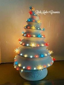 Spiral Ceramic Tree 4 Th Of July , Memorial Day theme , 14 In - Picture 1 of 2