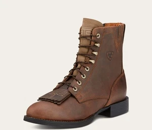 Ariat Mujer Heritage Lacer II/Marrón Envejecido Talla 8 EE. UU. Puntera Cuerda Altura 6” - Imagen 1 de 9