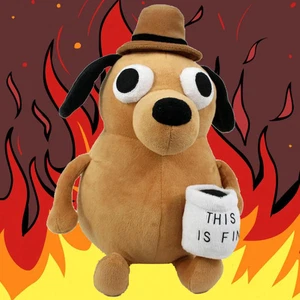 25cm “This Is Fine” Dog Plush Toy – Soft Stuffed Animal for Kids’ Gifts & Birthd - Picture 1 of 3