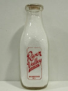 TSPQ Milk Bottle River Valley Dairy Farm Bainbridge NY CHENANGO COUNTY - Picture 1 of 2