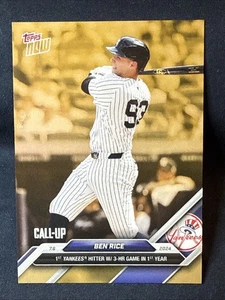 2024 Topps Now Ben Rice Call-Up #ODB17 3-Homer Game Golden Bonus Yankees RTOD - Bild 1 von 8