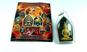 CODE 410 KHUN PAEN MAHASANAE BOTH SIDES YANT PENDANT KRUBA LINE LUCK THAI AMULET - Picture 1 of 13