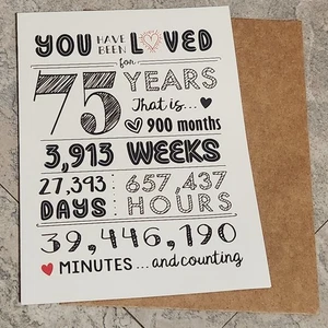 Tarjeta y sobre de cumpleaños 75 - Imagen 1 de 3