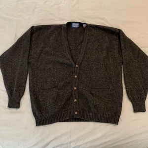 Pendleton Sweater Mens XL Gray Shetland Wool Cardigan Button Front Pockets - Picture 1 of 7
