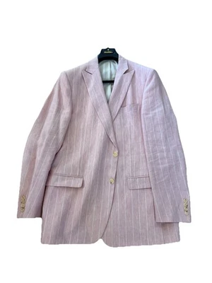 Mens Brooks Brothers Gatsby 1 Piece Flax Linen Sportcoat, Blazer, Pink  44 L - Image 1 of 4