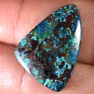 Cabochon Crisocolla 100% Naturale 22,70 Cts 18 x 25 x 05 mm Pietra Preziosa Sciolta CA57 - Foto 1 di 2