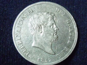 Better-Grade 1857 Silver 120 Grana Coin of Italian States: Naples & Sicily. P137 - Picture 1 of 2