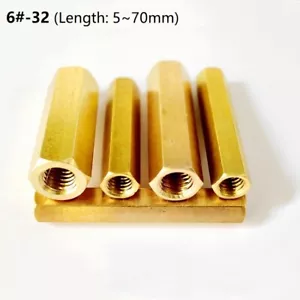 6#-32 Brass Long Rod Coupling Hex Nuts Connector Hex Connection Nuts Hexagon - Picture 1 of 5