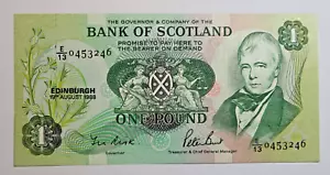 SCOZIA: BANCONOTA DA UNA STERLINA DELLA BANCA DI SCOZIA. 1988 UNC. SIR WALTER SCOTT. - Foto 1 di 2