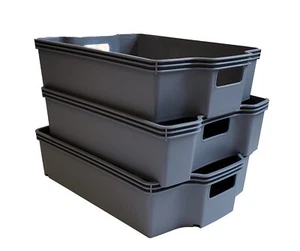 NEPA Market Set 3 cestini portaoggetti impilabili girevoli 10,75" x 7,5" x 2,75" - Foto 1 di 9