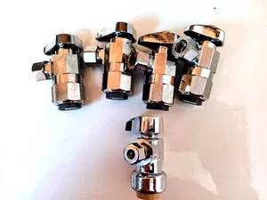 (4) BRASS CRFT 1/4 Turn Push Fit Angle Stops 1/2" x 3/8" BONUS: 1/4" Stop Valve - Picture 1 of 3