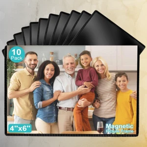 Magnetic Picture Frame, 10 Pack Magnetic Photo Frames for Refrigerator 4"x6" Mag - Picture 1 of 10