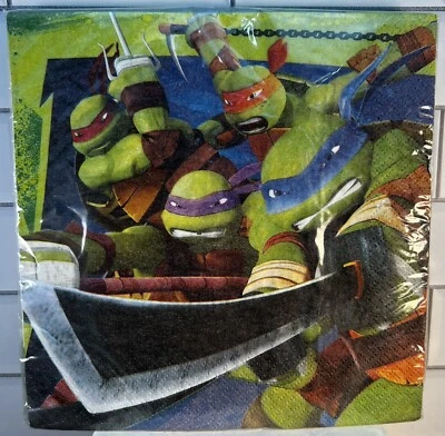 Vintage TMNT 2012 DesignWare 16ct Luncheon/Party Napkins New In Factory Package  - Image 1 of 2