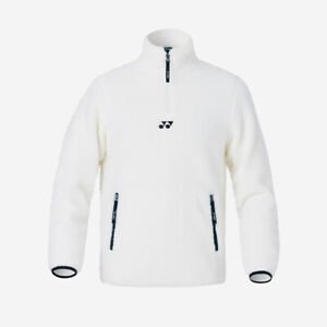 YONEX 21F/W Unisex Fleece Jacket Badminton Long Sleeves Clothing Ivory 213JJ005U