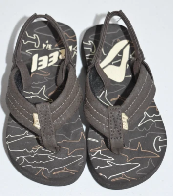 Sandalias Reef para niños pequeños talla 3/4 chanclas marrones Foto 1 de 4