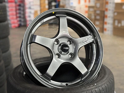 New 15x6.5 ULF ADVAN GT (4 Wheel) 4x100 fit HONDA TOYOTA MAZDA KIA GREY — 第 1/4 张图片