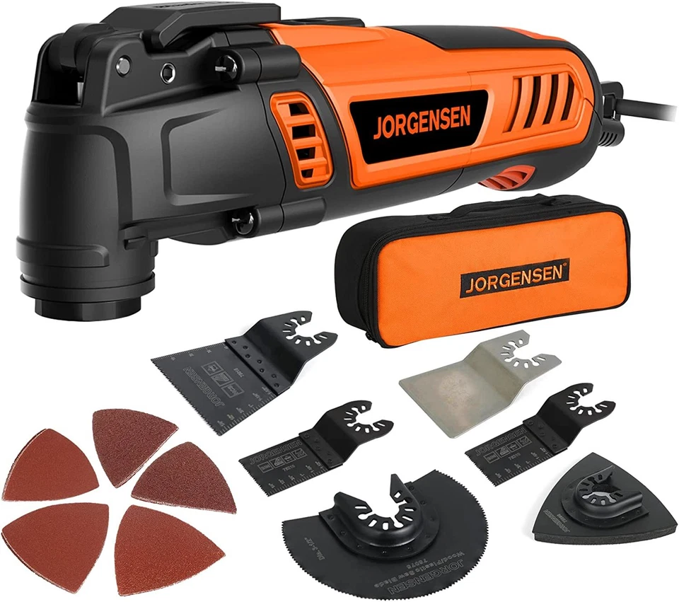 JORGENSEN 4 Amp Oscillating Tool 5°Oscillation Angle Multi-Tool Saw Kit 7-speed - Image 1 of 4