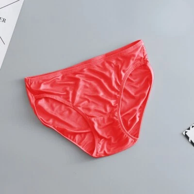 女士丝绸内裤内裤内衣裤内衣纯色舒适柔软 — 第 1/4 张图片