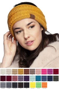 C.C Women's Warm Unisex Sherpa Lined Soft Winter Cable Knit Headband Headwrap - Picture 1 of 27