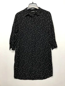 Uniqlo Women Long Sleeve Shirt Dress Size Extra Small Black Rayon B260 -27 - Picture 1 of 15