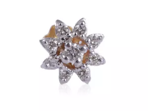 Borchia naso diamanti naturali taglio brillante tondo 0,11 ct in oro 750 timbrato 18 carati - Foto 1 di 2
