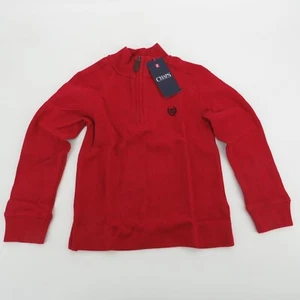 Chaps Jungen rot gerippt 1/4 Reißverschluss Shirt Größe 4 neu mit Etikett $ 36 - Bild 1 von 3