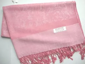 NEW Pashmina Winter Scarf Scarves Silk Salmon Pink Solid Floral Shawl Wrap Range - Picture 1 of 5