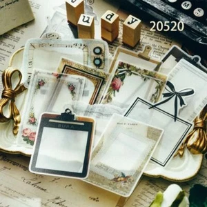 Adesivi di carta retrò pergamena proiettile diario cornice adesivo scrapbook forniture 1 pz - Foto 1 di 12