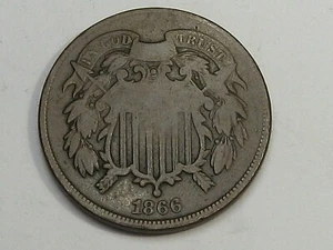 1866 2¢ Cent Piece. #28 - Picture 1 of 6