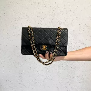 Auth CHANEL Matelassé Lambskin Leather Classic Flap Chain Shoulder Bag - Picture 1 of 15