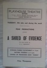 Buxton Playhouse 1961 'A Shred Of Evidence' by R C Sherriff