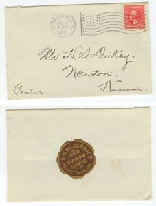 1921 Gunnison Colorado flag cancel 2ct offset - Bilderback Shirts Salina Kansas - Picture 1 of 1
