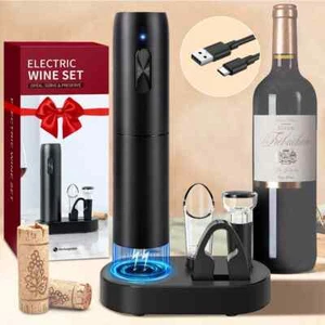Electric Wine Bottle Opener Automatic Corkscrew Rechargeable with Charging Tools - Picture 1 of 8