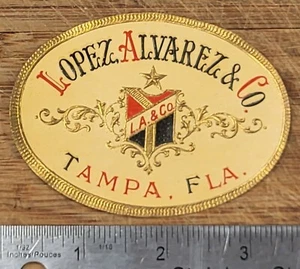 ADVERTISING Label Cigar Lug Lopez Alvarez Tampa Florida - Picture 1 of 1
