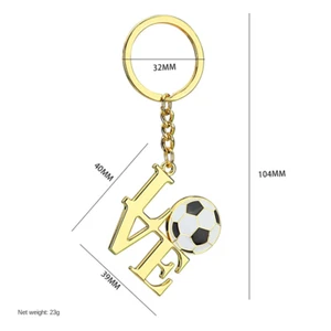 2024 European Cup football Love keychain pendant fan souvenir metal car keychain - Picture 1 of 5
