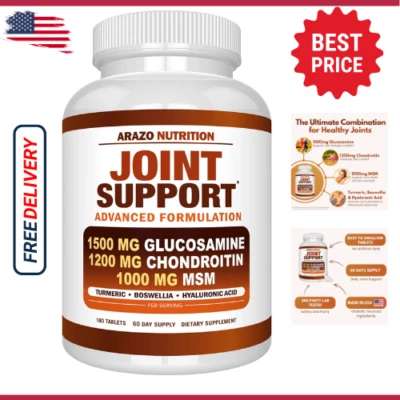 Arazo Nutrition Glucosamine Chondroitin Turmeric Msm Boswellia - Joint Suppor... - Image 1 of 4