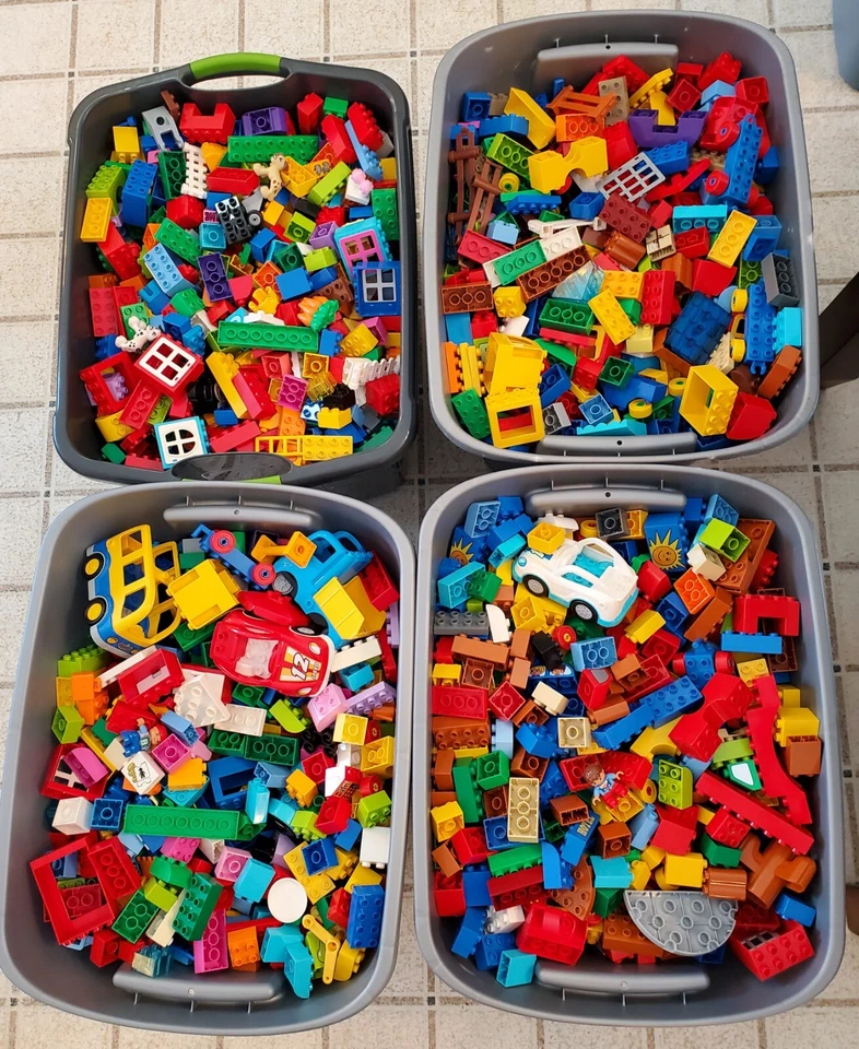 Lego Duplo Lot of 100 Bricks Blocks Vehicles Pieces  1 Minifigure With Every Bag - Image 1 of 2
