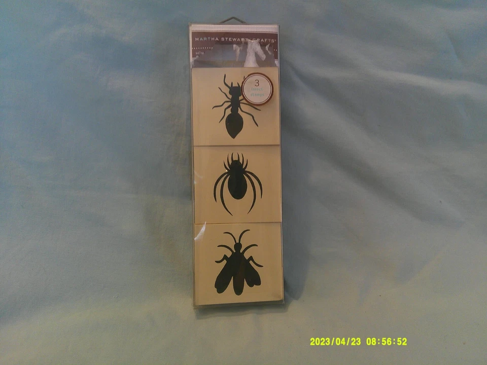 Martha Stewart Crafts Wooden Stamps Insects Spider Ant Wasp Halloween! - Image 1 of 4