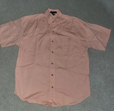 Structure Men's Button Down Short Sleeve Shirt Coral Size Medium  - Image 1 of 4