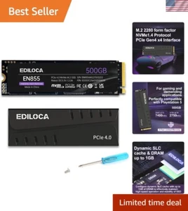 500GB M.2 Nvme SSD for Gamers - 7400MB/s Read & 5-Year Reliability Guarantee - Picture 1 of 13