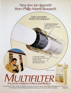 VINTAGE 1970s Print Ad ~ Multifilter Cigarettes ~ NEW Low tar cigarette - Picture 1 of 1