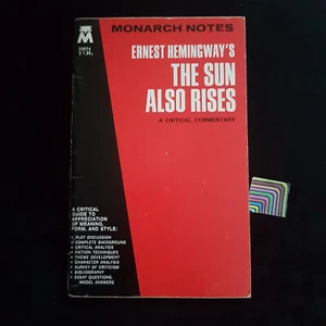 The Sun Also Rises - E. Hemingway - Monarch Notes Study Guide1965 - Picture 1 of 4