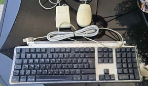 Apple Accs Set Tastatur USB M7803 Desktop Bus Mouse II M2706 Maus A9M0331 ADB - Bild 1 von 10