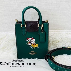 Coach Handbag COACH X DISNEY Mickey Thread Motif Dempsey Mini Tote 2WAY Mint - Picture 1 of 11