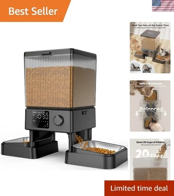 Alimentador Automático para Gatos para 2 Gatos, 20 Tazas/5L Dispensador Automático de Alimentos para Gatos para... Foto 1 de 4